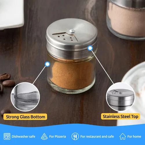 Miniatura 4 de CUSINIUM Paquete de 2 tarros de especias de vidrio de 1.5oz con agitador y tapa ajustable