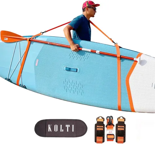 Kolti Correa de transporte para tabla de remo, correa de soporte ajustable de alta resistencia para tabla de surf, tabla de remo, canoa, longboard,
