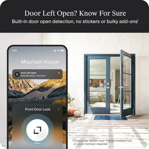 Miniatura 7 de Level Lock Pro - Cerradura inteligente más pequeña, rápida e innovadora del mundo - Cerrojo de seguridad de materia sobre rosca más llave Apple Home