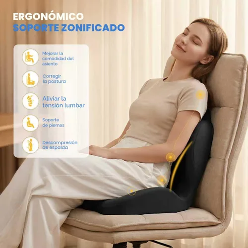 Miniatura 7 de Cojín de asiento ergonómico, cojines de asiento para silla de oficina con diseño en forma de L, cojín ortopédico de espuma viscoelástica con hueco