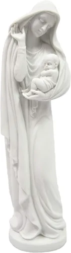 Vittoria Collection Figura de escultura de 12 pulgadas de Virgen María con bebé Jesús niño santo estatua hecha en Italia