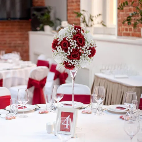 Miniatura 6 de BLOSMON Bolas de Flores Artificiales Centros de Mesa de Boda 10 Piezas Rosa Carmesí Gypsophila Flores Artificiales Piezas Centrales Decoración
