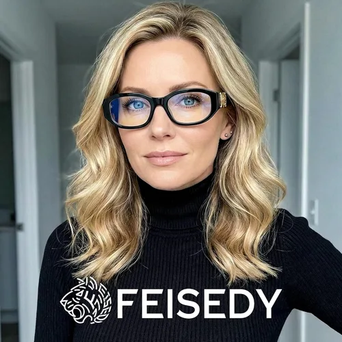 Miniatura 2 de FEISEDY Gafas de lectura de luz azul de moda para mujeres y hombres, lectores antirreflejos vintage de los años 90 B0317 Negro