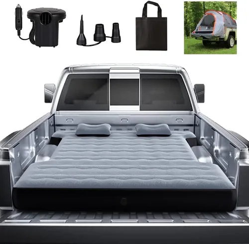 hufaut Colchón de aire para cama de camioneta para campamento, colchoneta gruesa para dormir de 5.5 a 5.8 pies, tamaño completo, camas cortas para