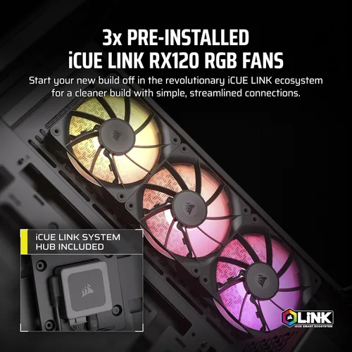 Miniatura 11 de CORSAIR iCUE Link 3500X RGB Mid-Tower ATX Carcasa para PC – Vidrio Templado Panorámico – Compatible con Placa Base de Conexión Inversa – 3X Negro