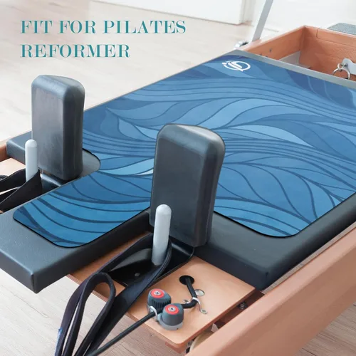 Miniatura 5 de Pilates Reformer - Tapete para máquina reformador, antideslizante, ligero, plegable, lavable, para gimnasio, fitness, color azul