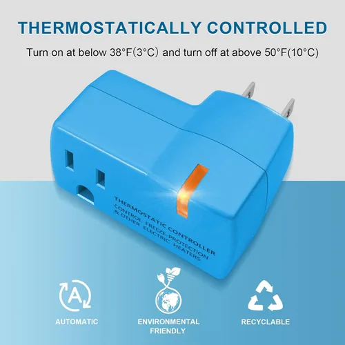 Miniatura 5 de 1 unidad de toma de termostato mejorada para calentador de invernadero y casa YeloDeer, encendido automático a 38 °F/apagado a 50 °F