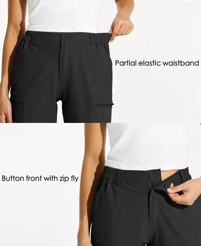 Miniatura 4 de Willit - shorts de senderismo para mujer, de 10 pulgadas, elásticos, para golf, activos, de secado rápido, pantalones cortos de verano