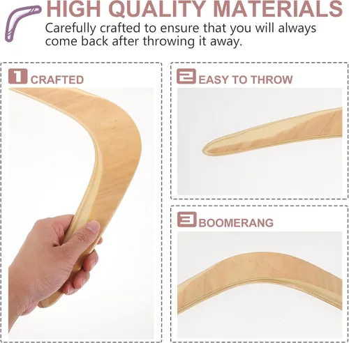 Miniatura 4 de Gatuida Boomerang para niños y adultos: lanzar boomerangs en forma de V, hecho a mano, artesanía, juguete de madera, captura rápida para mujeres