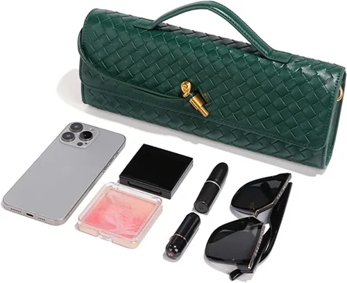Miniatura 4 de JYG Bolso tejido para mujer, bolso de hombro de noche de moda de piel sintética, hecho a mano, bolso de mano casual, bolso cruzado 2024