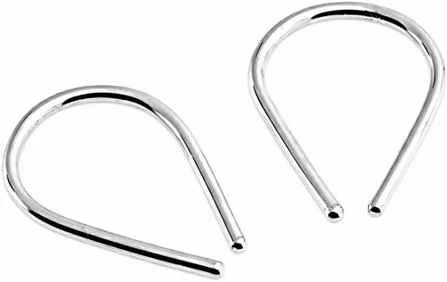 Miniatura 10 de 13mm de plata de ley 20 GA Aretes de aro invertidos colgantes de lágrima hipoalergénicos ligeros con hilo para mujer