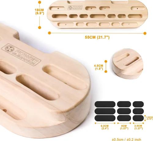 Miniatura 2 de POWER GUIDANCE Tabla de Agarre de Escalada en Roca, Fortalecedor de Manos de Madera, Ejercitador de Antebrazo para Escaladores y Atletas