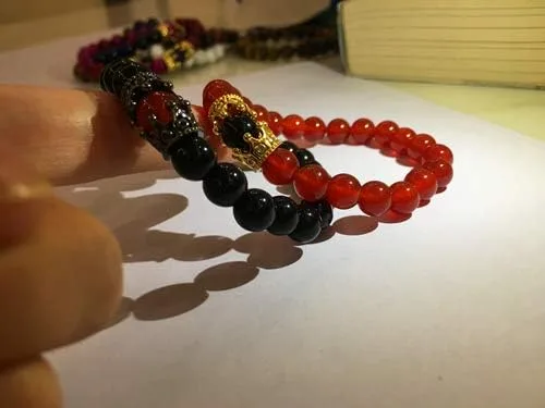 Miniatura 4 de LIDU Pulsera de amor de tamaño King y Queen Teir Friendship de 0315in Cristal Piedras semipreciosas