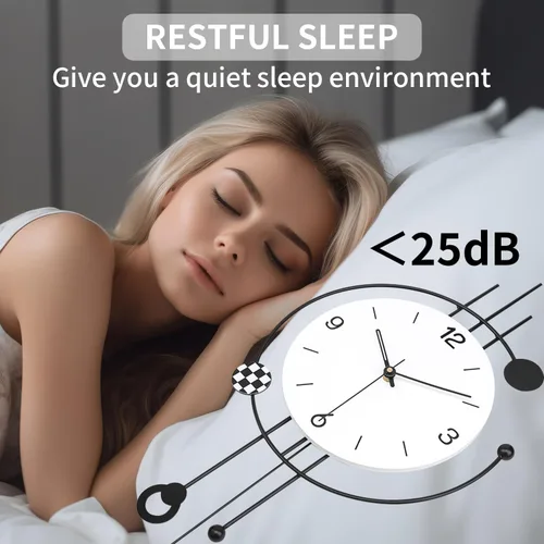 Miniatura 3 de Reloj de pared grande y moderno para decoración de sala de estar, reloj decorativo grande de pared de péndulo, funciona con pilas, no hace tictac