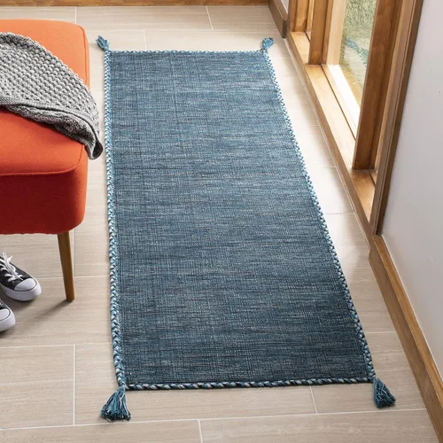 Miniatura 5 de SAFAVIEH - Alfombra decorativa de la colección Montauk, 2 x 3 pies, color beige y negro, tejido plano de algodón hecho a mano con borlas