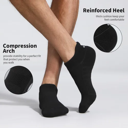 Miniatura 3 de Lapulas Calcetines deportivos para correr, de corte bajo, acolchados antiampollas, calcetines deportivos para hombres y mujeres, 6 pares