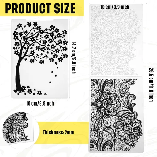 Miniatura 2 de Mumufy 20 Carpetas de Repujado para Hacer Tarjetas Plantilla de Estencil de Repujado DIY Molde Decorativo de Tarjeta de Papel de Plástico para Álbum
