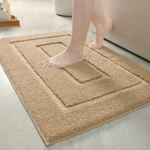 Miniatura 20 de HOMORE Alfombra de baño gris de 24 x 60 pulgadas, suave, absorbente, alfombra de pasillo de baño lavable, alfombras largas antideslizantes