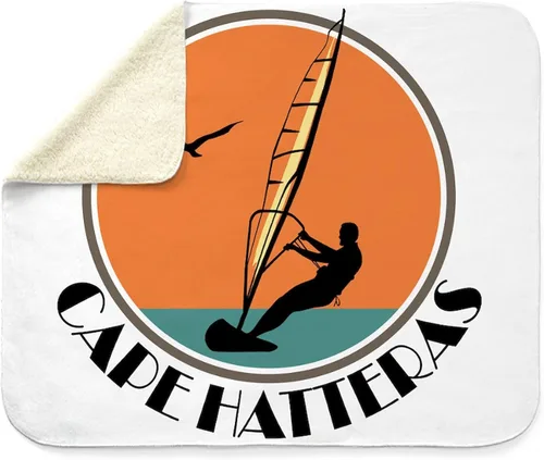 Miniatura 4 de CafePress Cape Hatteras Windsurf Sherpa - Manta de forro polar de 60 pulgadas de largo x 50 pulgadas de ancho