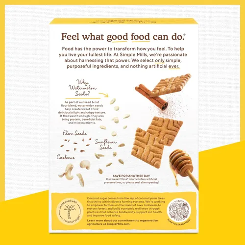 Miniatura 5 de Simple Mills Sweet Thins Cookies, harina de semillas y nueces, miel y canela, sin gluten, apto para paleo, aperitivos saludables, 4.25 onzas