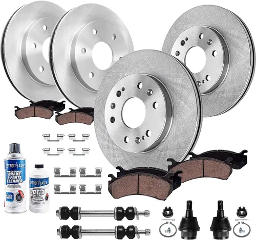 Miniatura 14 de Detroit Axle - Rotores de freno para Jeep Compass 2015-2022 Renegade 2016-2022 Fiat 500X 2016-2022, 2018, 2019, 2020, 2021. Reemplazo de rotores