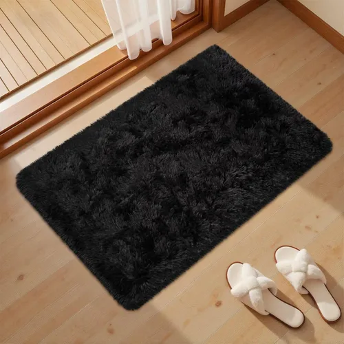 Miniatura 2 de junovo Alfombra de área lavable y antideslizante, alfombras de área pequeñas y esponjosas, alfombra peluda para sala de estar, alfombra suave