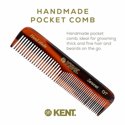 Miniatura 3 de Kent NU19 Set de regalo, con peine de bolsillo de dientes finos y dientes anchos OT para cabello, bigote y barba para hombres, mujeres y niños.