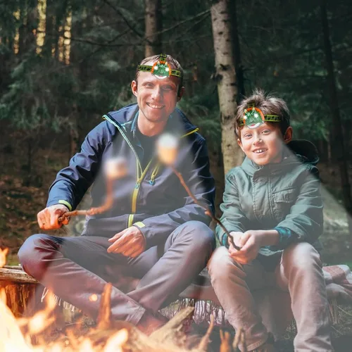 Miniatura 2 de Triceratops - Linterna frontal LED de dinosaurio para niños, artículos esenciales de equipo de campamento Linterna de cabeza de juguete de Verde