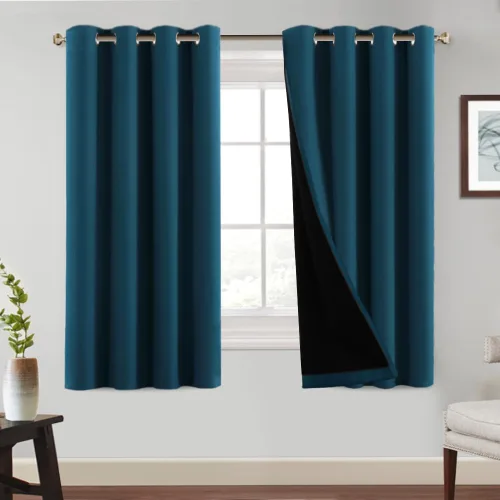 Miniatura 49 de PrinceDeco Paneles de cortina 100 % opacas de 108 pulgadas de largo, completamente opacos, tratamiento de ventana, cortinas forradas con aislamiento