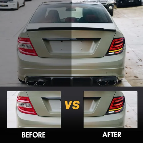 Miniatura 2 de Nuevas luces traseras para 2007-2014 Mercedes C300 Luz trasera 09 Benz W204 Luces traseras C200 Accesorios C180 C260 Clase C Estilo C freno de humo