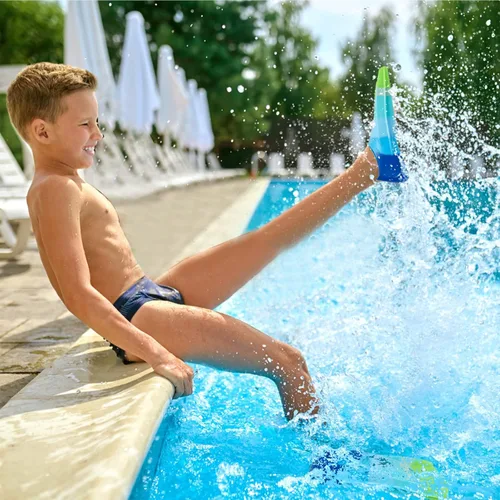 Miniatura 5 de Aletas de natación para niños, aletas cortas para jóvenes, aletas de entrenamiento de natación para natación de regazo, para niños y niñas Arco