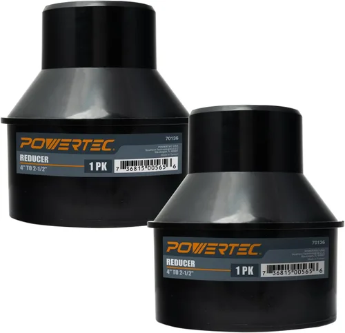 POWERTEC 70136-P2 Reductor de cono de manguera de 4 a 2-1/2 pulgadas, accesorios de recolección de polvo para recolección de polvo, ventilación de
