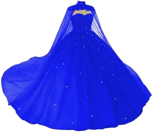 Vestidos de quinceañera de tul hinchado para mujer con capa de encaje y lentejuelas, vestidos de baile de novia con cuentas para dulces 15 16