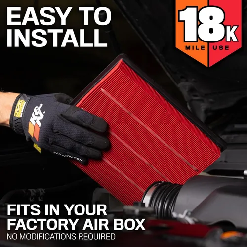 Miniatura 4 de K&N Filtro de aire del motor: Filtro de aire de repuesto de larga vida útil de 18,000 millas: compatible con HYUNDAI/KIA 2016-2020