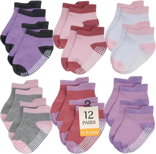 Miniatura 9 de CozyWay Baby & Toddler Socks with Grippers Non Slip Ankle Grip Socks For Boys and Girls - Comfy Soft Cotton - 12 Pack