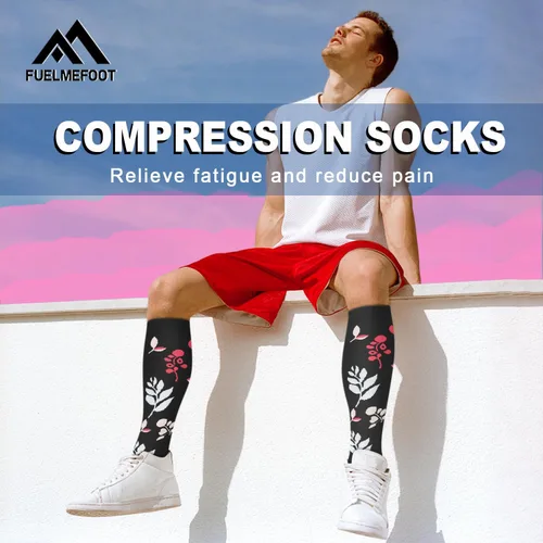 Miniatura 3 de FuelMeFoot 6 pares de calcetines de compresión para mujeres y hombres, 15-20 mmHg, soporte graduado hasta la rodilla, calcetines para enfermeras