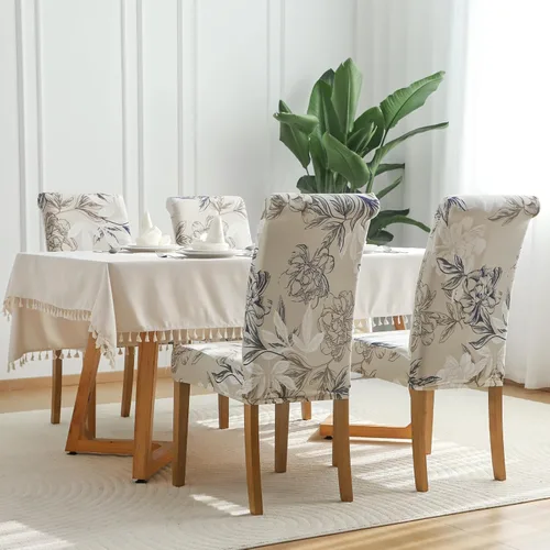 Miniatura 3 de FORCHEER Juego de 6 fundas para sillas de comedor, fundas elásticas para sillas de cocina, 6 piezas, fundas para silla Parson, paquete de 6, Flores