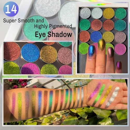Miniatura 2 de Sombra de ojos multicromo, sombra de ojos multicromo, 100% vegano y libre de crueldad, camaleón duradero y hecho a mano, 0.07 oz de sombra de ojos
