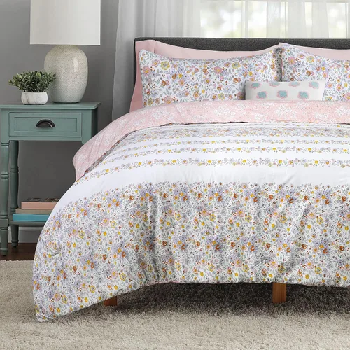 Miniatura 16 de EnvioHome Juego de edredón tamaño Queen con fundas de almohada, ultra suave y acogedor, ligero, estampado, color beige