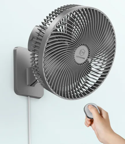 Miniatura 15 de LEMOISTAR Ventilador de pared pequeño de 8 pulgadas montado en la pared con control remoto, oscilación de 90°, 4 velocidades de alta velocidad, 8
