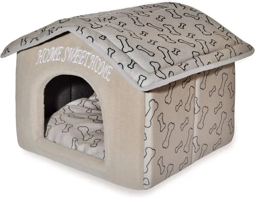 Miniatura 18 de Best Pet Supplies Casa para Perros Cama Alfombra de Jaula Carpa Interior Redonda Suave de Felpa para Razas Pequeñas, Medianas y Grandes - Beige