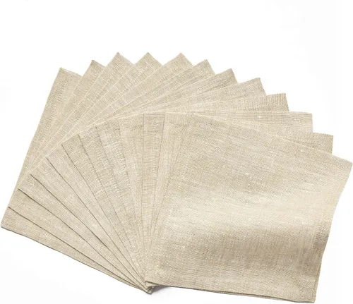 Miniatura 28 de Solino Home Servilletas de cóctel de lino negro Chambray de 6 x 6 pulgadas, servilletas de tela de lino 100% puro, juego de 12 servilletas cuadradas