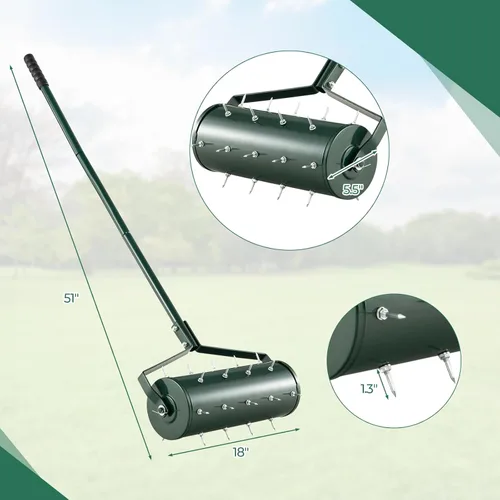 Miniatura 5 de IRONMAX Aireador de césped rodante, herramienta de empuje manual para despachar el suelo con mango ergonómico, herramienta de césped aireador