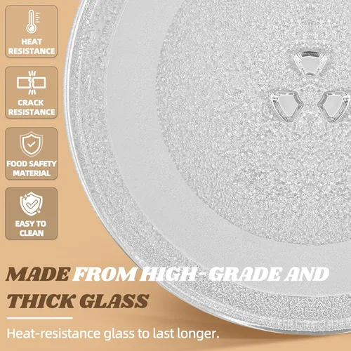 Miniatura 4 de Reemplazo de platos giratorios de microondas de 10 pulgadas, placa de vidrio para microondas compatible con Whirlpool, la pieza de repuesto exacta