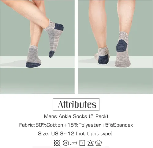 Miniatura 4 de Calcetines cortos de algodón para hombres y mujeres, calcetines cortos de algodón antideslizantes que absorben la humedad