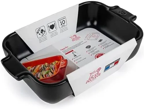 Miniatura 3 de Plato rectangular individual de cerámica, rojo, 22 cm - 8.5in