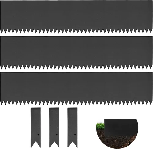Miniatura 12 de Borde de acero para paisaje de 4 x 39 pulgadas, borde de metal negro, borde de acero con martillo, borde de acero para jardín, 5
