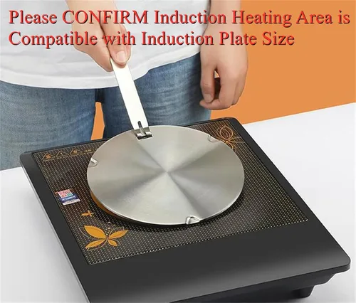 Miniatura 2 de Adaptador de placa de inducción, difusor de calor para estufa de gas y vidrio, disco convertidor de inducción con mango extraíble, placa difusora