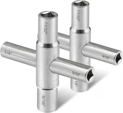 Miniatura 6 de Hanpex Llave de llave Sillcock de 4 vías, 1/4 pulgadas, 9/32 pulgadas, 5/16 pulgadas, 11/32 pulgadas, se adapta a la mayoría de Sillcock, llave