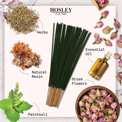 Miniatura 5 de Hosley Paquete de 120 varillas de incienso + paquete de 120 unidades (total 240) – Pachulí – Paquete a granel perfecto para el hogar, meditación